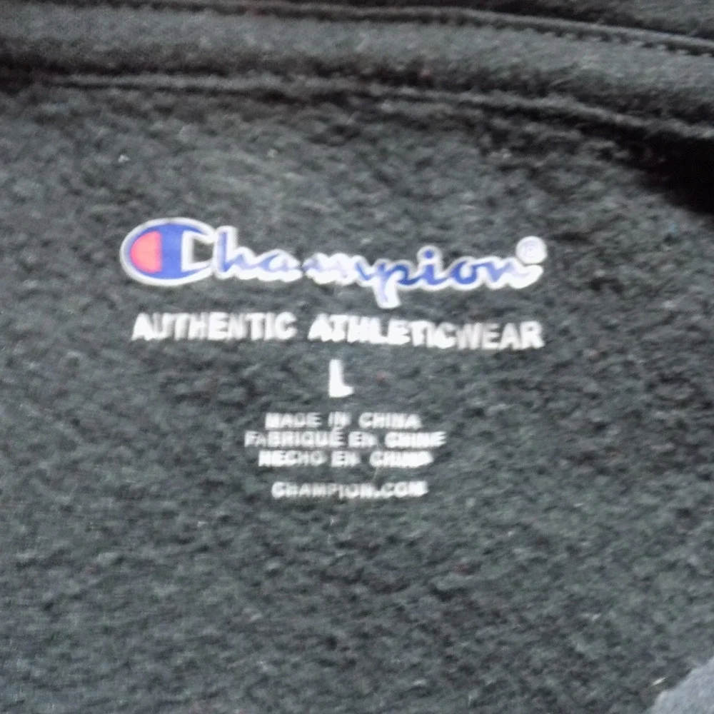 Champion Hoodie Boys Large Black Good Mountain Graphic Fleece Pullover